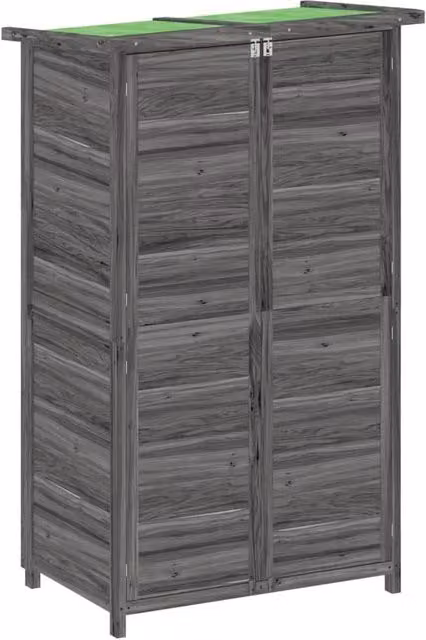 Berkfield Home Grey Pent Garden Tool Shed in Rustic Solid Wood, W/D/H: 83 x 57 x 140 cm – 1