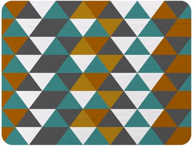 Benjamin Tate Design Autumn Geometric Triangles Fleece Blanket in Green, Beige and Multicolour, W/D/H: 120 x 150 cm – 2