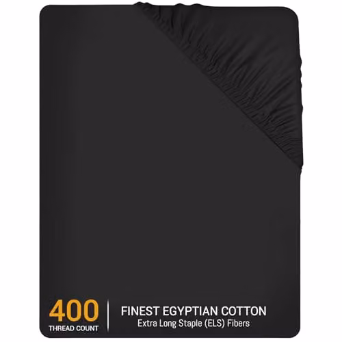 Pamposh Super King Mako Satin Cotton Fitted Sheet, Black, W/D/H: 180 x 200 x 35 cm – 2
