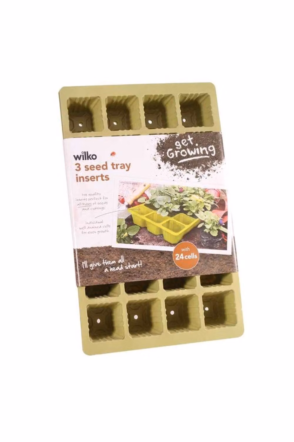 KDMD 6 Pack Green 24 Cell Insert Seed Trays for Vegetable, Ornamental and Herb Gardens – 2