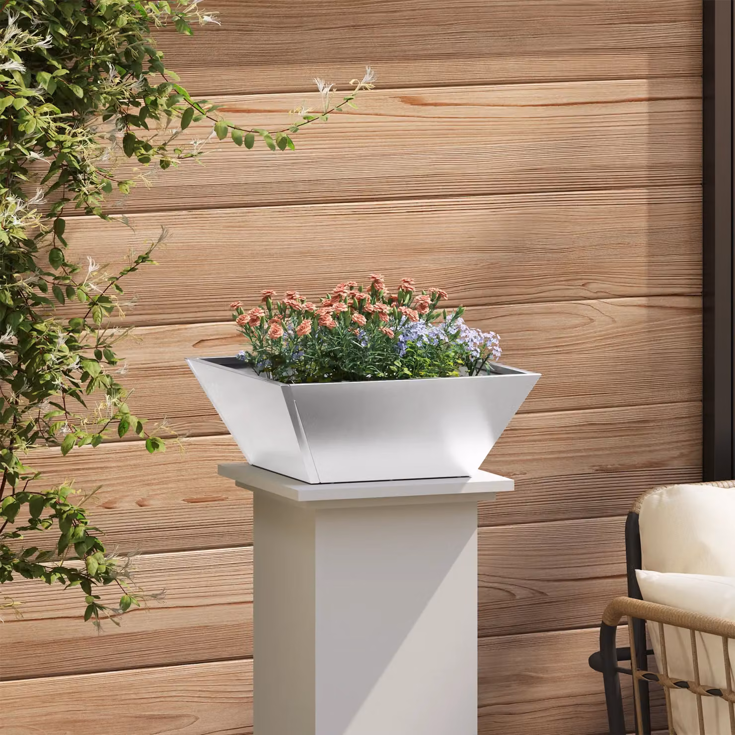Berkfield Stainless Steel Garden Bowl Planters, Silver, 5 Pack, W/D/H: 40 x 40 x 15 cm – 3