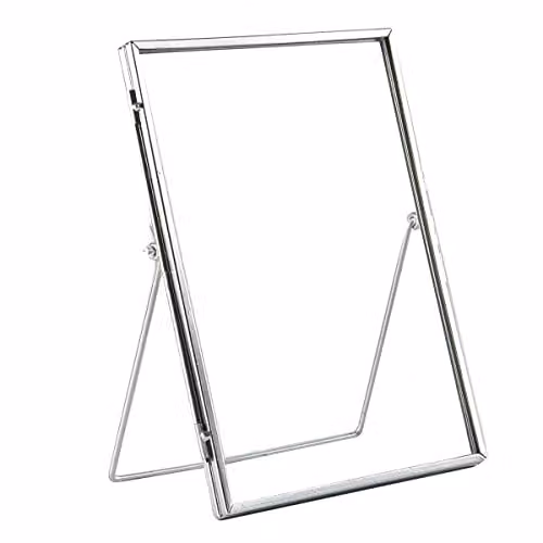 Nicola Spring Modern Rectangular Metal Photo Frame in Silver or Gold, Fits 15 x 20 cm