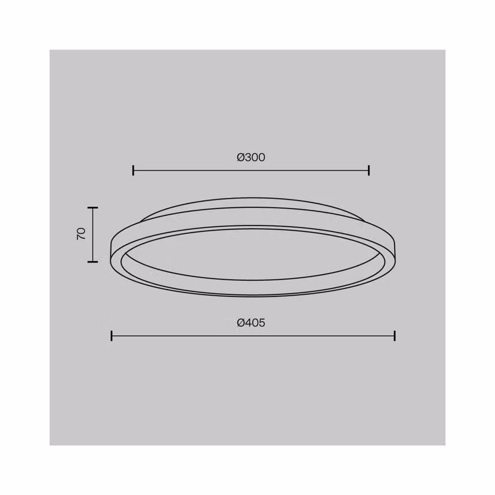 Netlighting Orign Modern LED Semi Flush Ceiling Light in Black, 40 cm Diameter, 3000K Warm White, 450 lm – 4