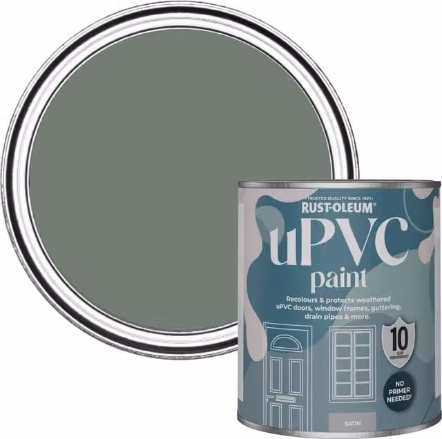 Rust-Oleum UPVC Paint in Satin Finish, Green, 0.75 l