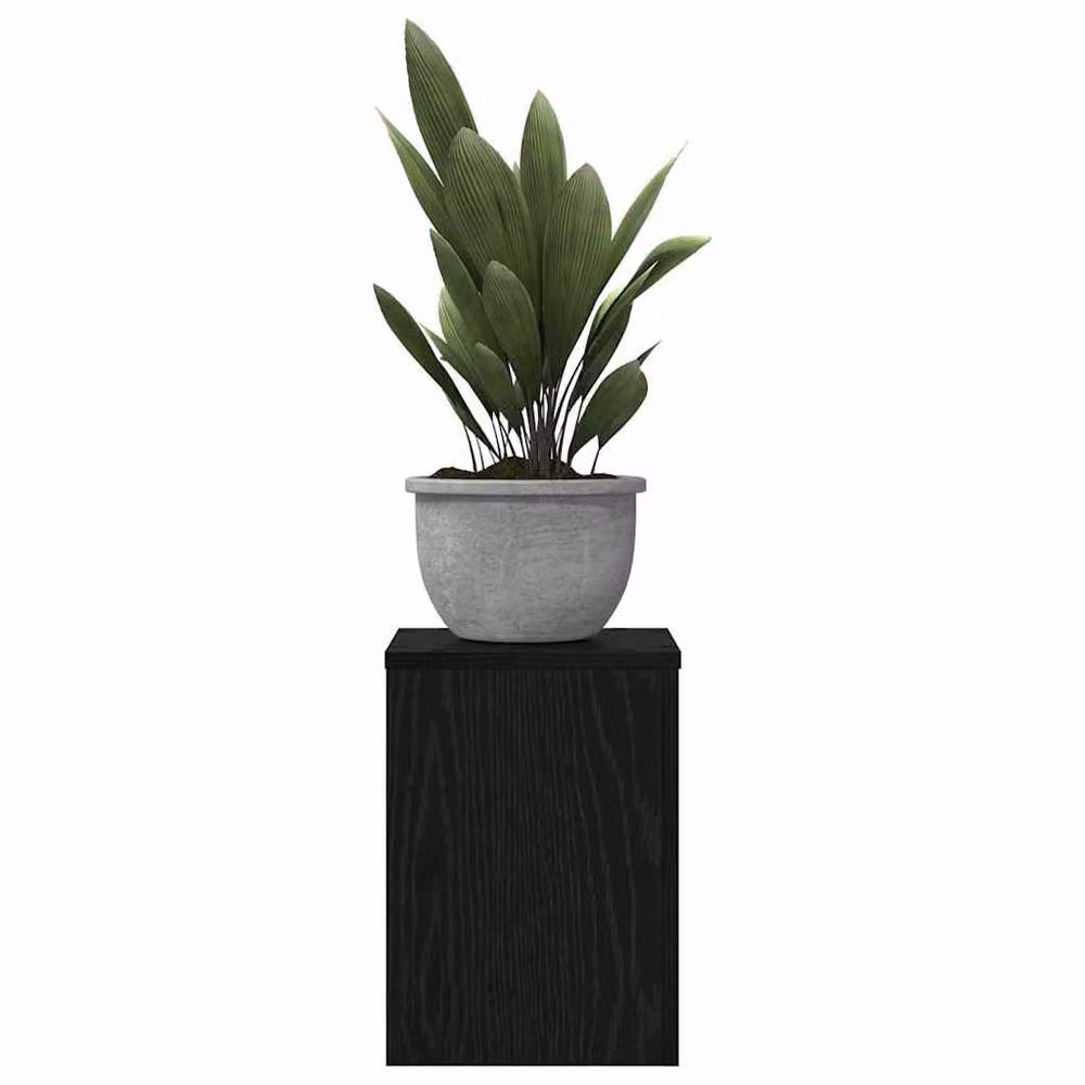 Berkfield Home Set of 2 Black Oak Plant Stands, W/D/H: 25 x 25 x 35 cm – 3