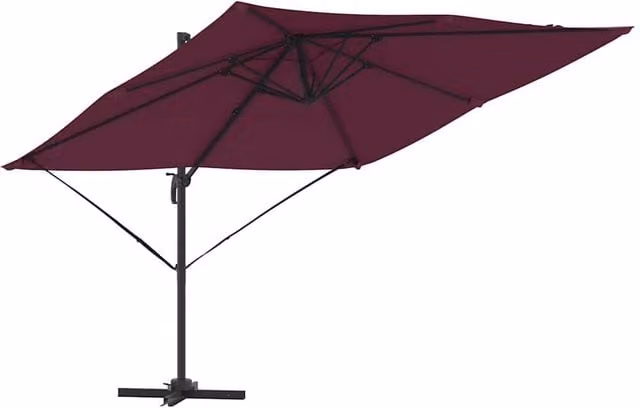 Berkfield Home Roma Cantilever Parasol in Bordeaux Red Aluminium, W/D/H: 286 x 285 x 265 cm – 1