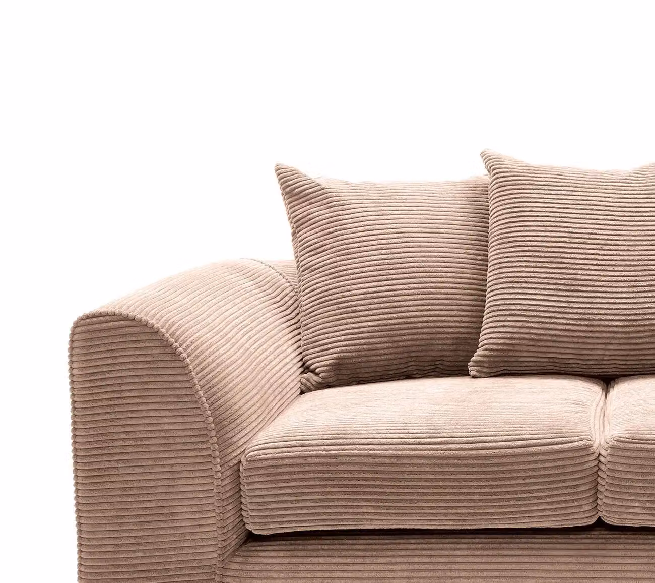 Abakus Direct Jumbo 2 Seater Sofa in Brown with Water Repellent Jumbo Cord, W/D/H: 160 x 89 x 78 cm – 3