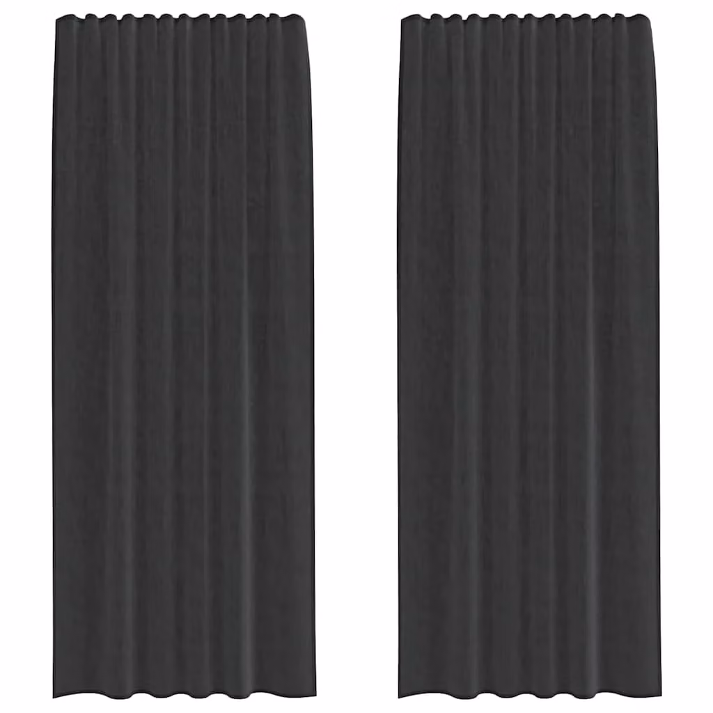 Berkfield Home Black Transparent Voile Curtains with Rod Pockets, 2 Pack – 2