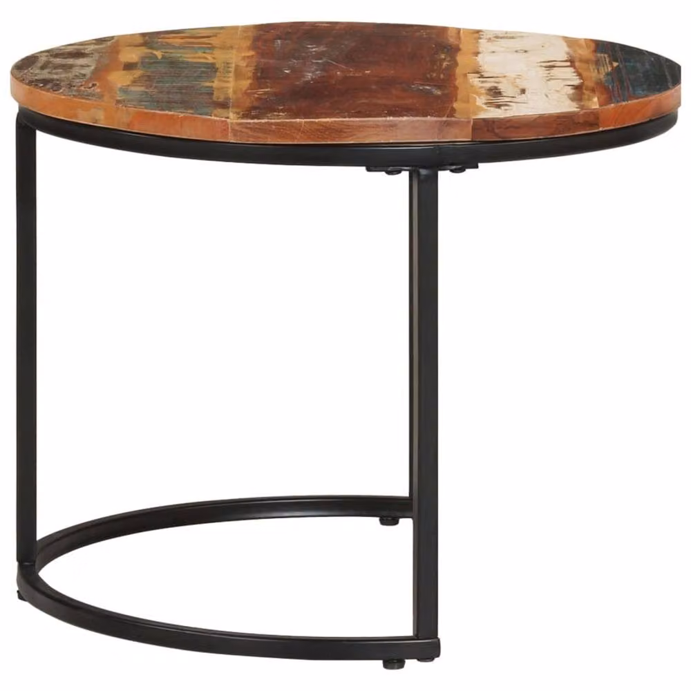 Berkfield Home Nesting Tables, Set of 2, Brown Solid Reclaimed Wood – 3