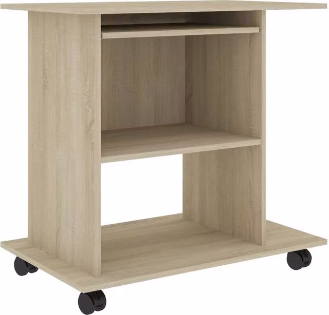Berkfield Home Computer Desk in Sonoma Oak Brown, W/D/H: 80 x 50 x 75 cm – 1