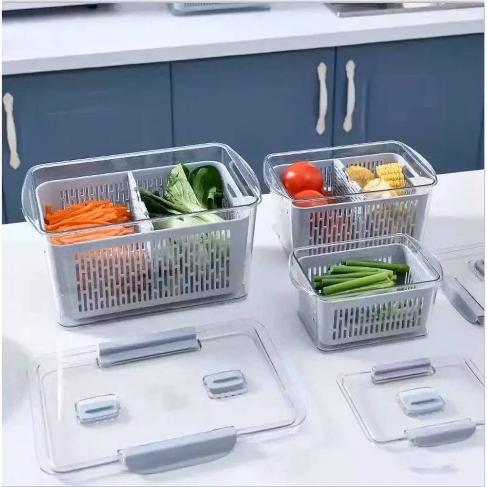 Kelvenix Multipurpose Airtight and Leakproof Refrigerator Storage Box in Transparent Plastic – 2