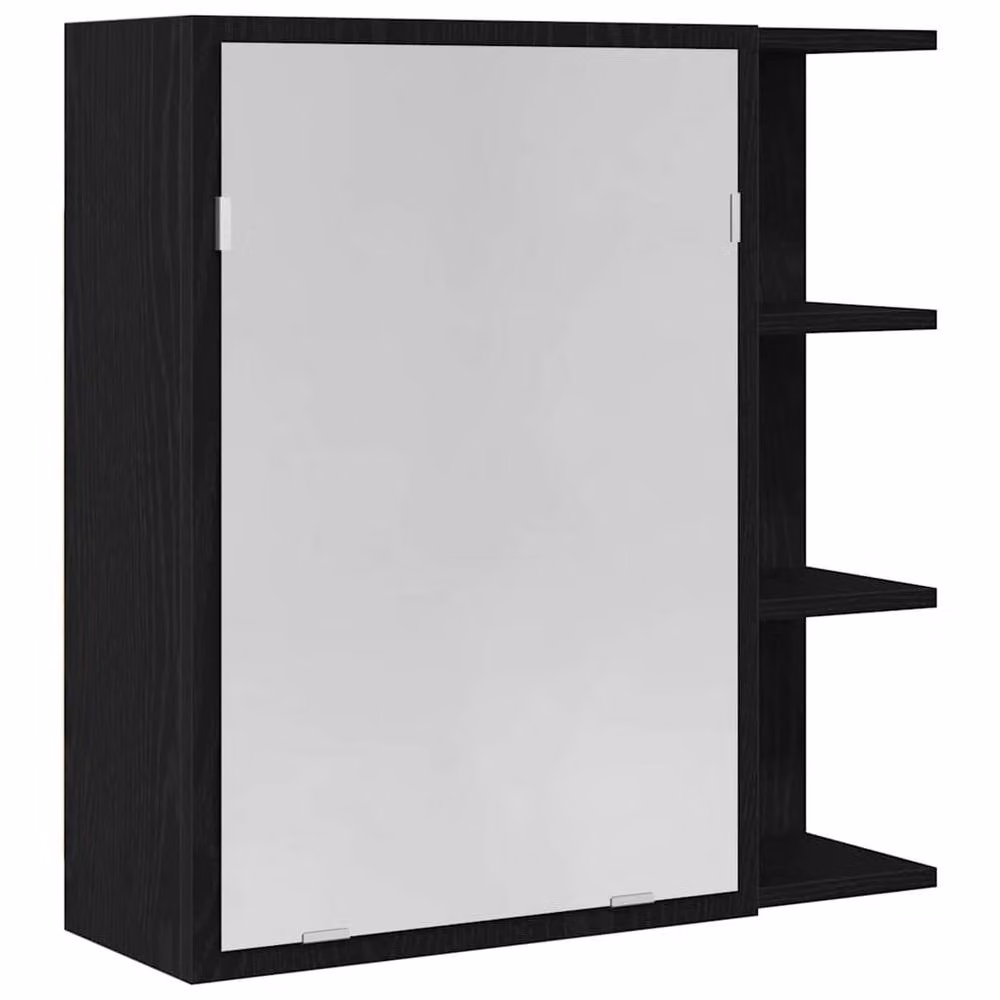 Berkfield Home Black Oak Modern Bathroom Mirror Cabinet, W/D/H: 62.5 x 20.5 x 64 cm – 2