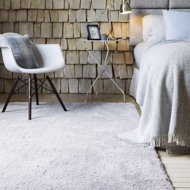 The Rug Shop UK Modern Plain Shaggy Silver Area Rug, W: 200 cm, D: 290 cm – 1