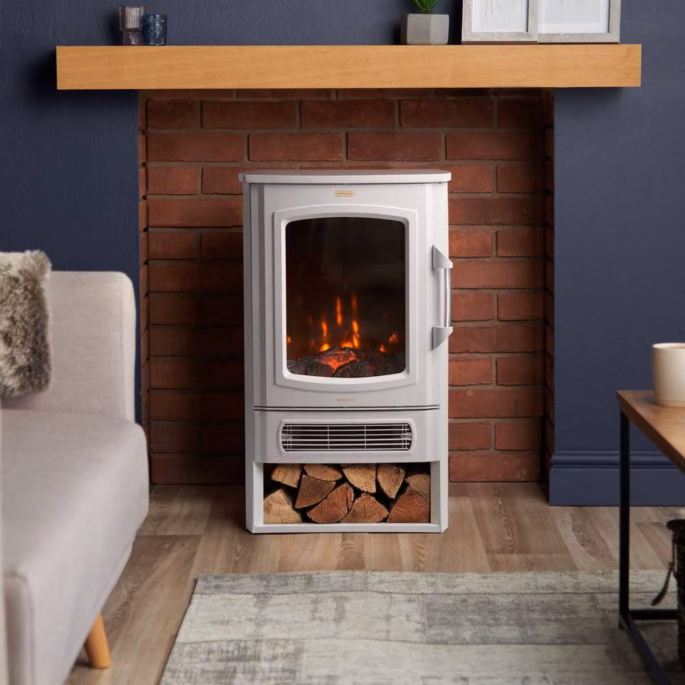 VonHaus 2000W Electric Log Burner in White, W/D/H: 74.5 x 32 x 32 cm – 8