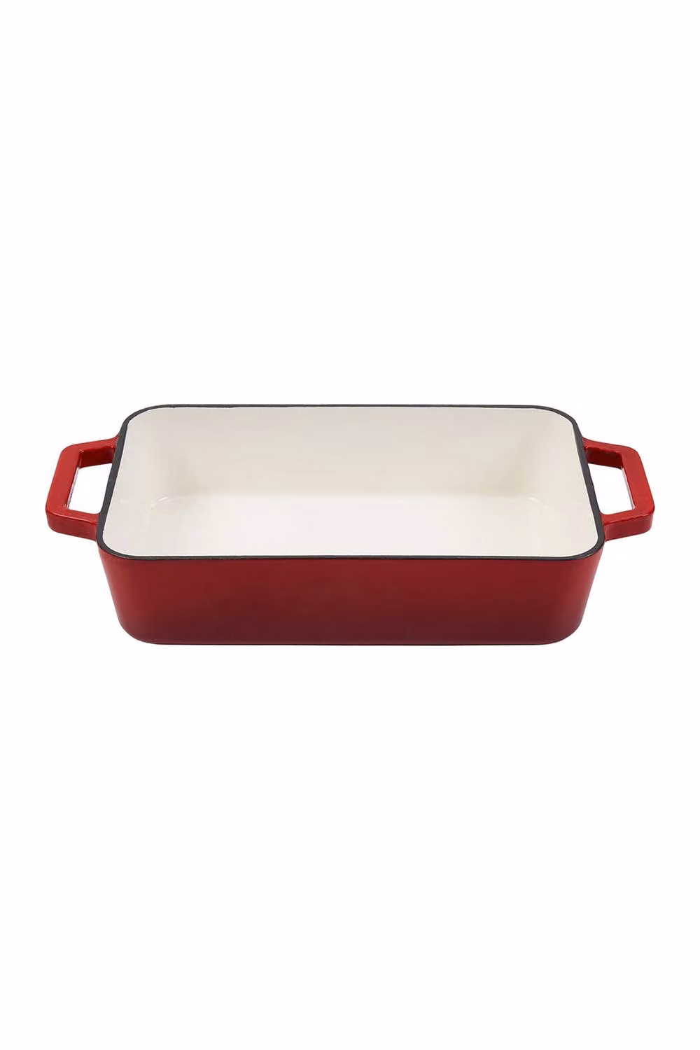 Living and Home Red Enamelled Cast Iron Rectangular Roasting Pan, 3.2 l – 2