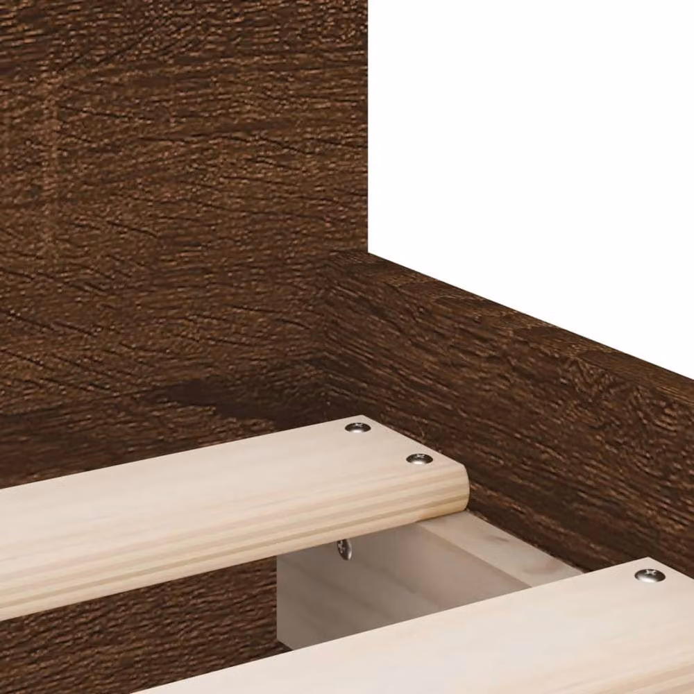 Berkfield Home Small Single Bed Frame in Brown Oak with Drawers, W: 75 cm x L: 190 cm – 4