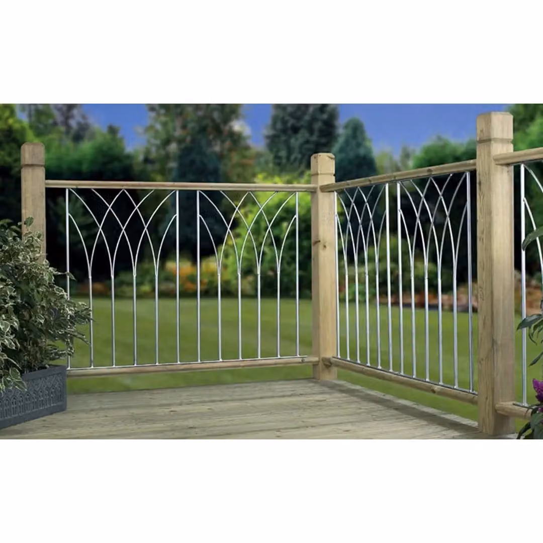 Burbage Iron Craft Bali Decking Fence Panels in Dark Grey Powder-Coated Galvanised Steel, W: 56.0 cm, H: 77.0 cm – 2