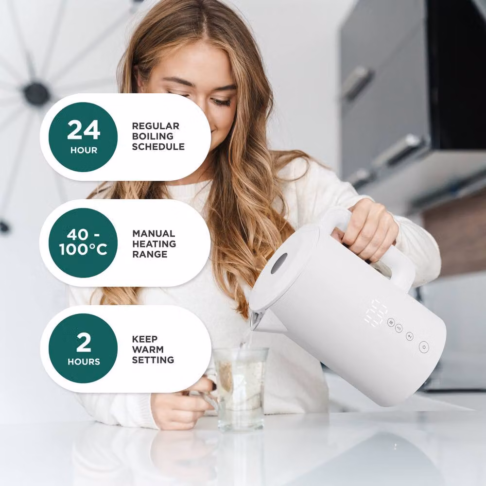 DMD Collective 1.5L Smart Kettle with Wi-Fi, Touchscreen, App and Voice Control, 2200W, White – 4