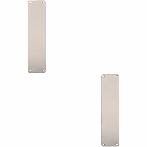 Loops 2 Pack Plain Door Finger Plate in Brushed Satin Stainless Steel, W: 35.0 cm, H: 7.5 cm