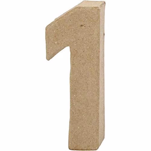 Create Crafts Number 10 Paper Decoration, Beige, W: 3.5 cm, H: 10 cm