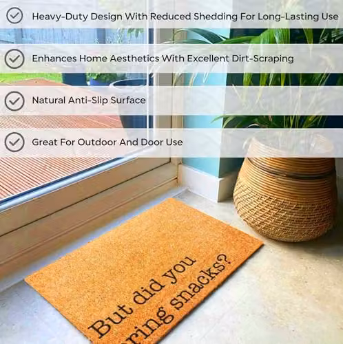 Artsy Mats But Did You Bring Snacks Doormat in Black and Brown, W/D/H: 60 x 40 x 1 cm – 6