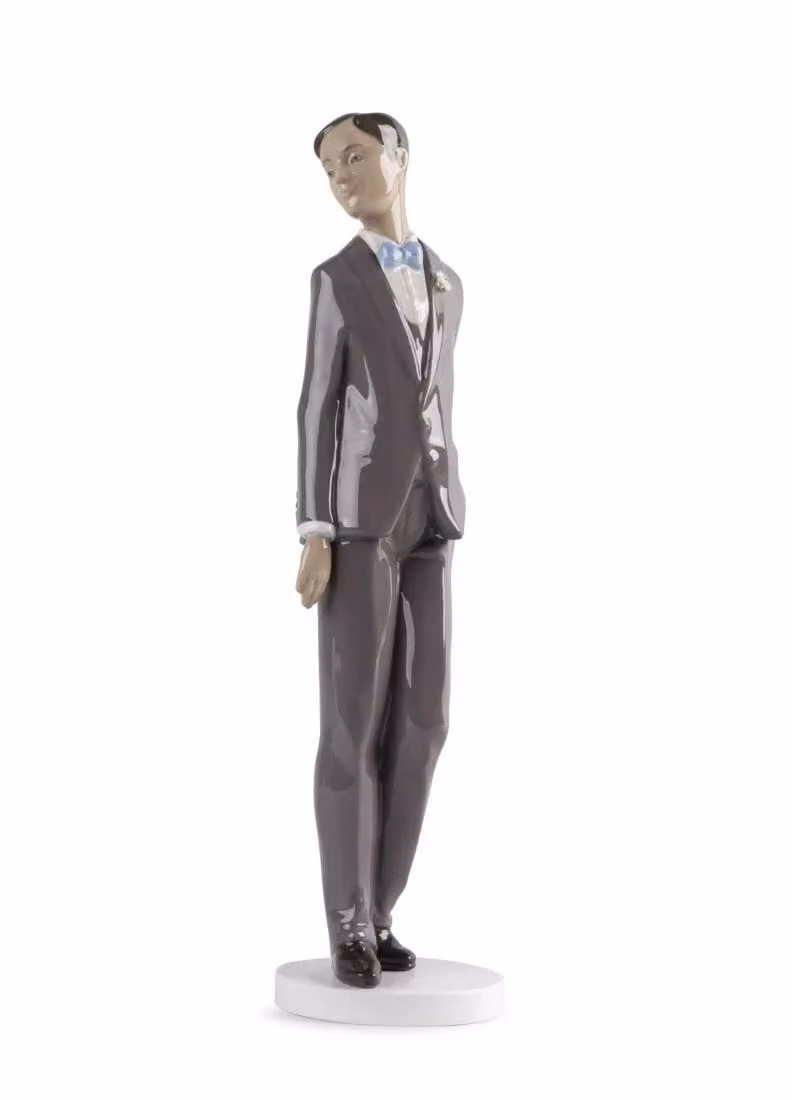 Lladró Soulmates Groom II Grey Porcelain Tabletop Figurine