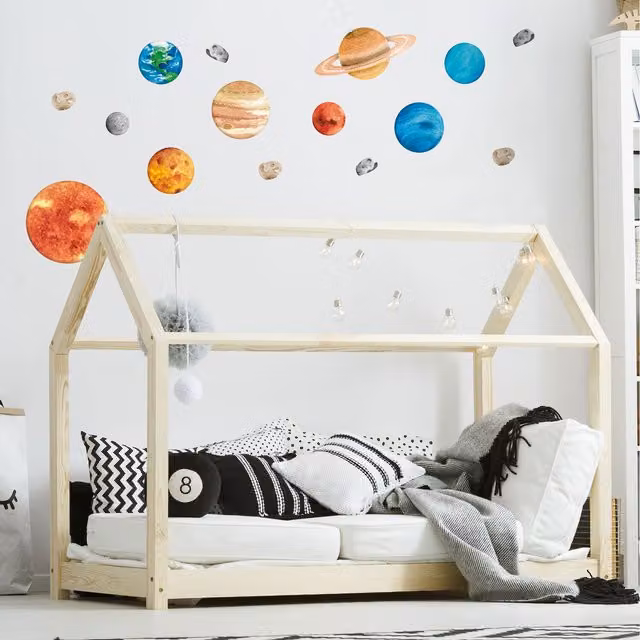 Stickerscapes Solar System Moon Wall Stickers in Multicolour and Yellow for Children