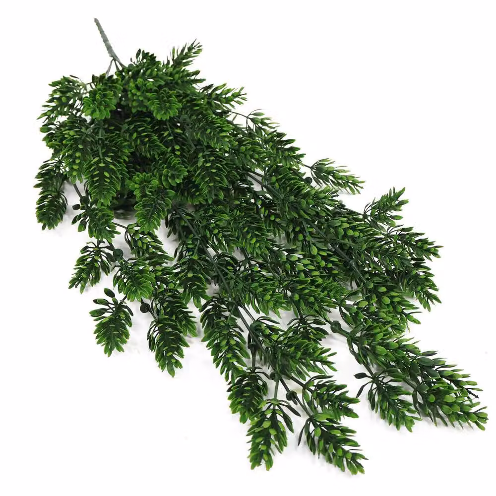 Leaf Artificial Hanging Clustered Fern Plant in Green, 128 cm – 2