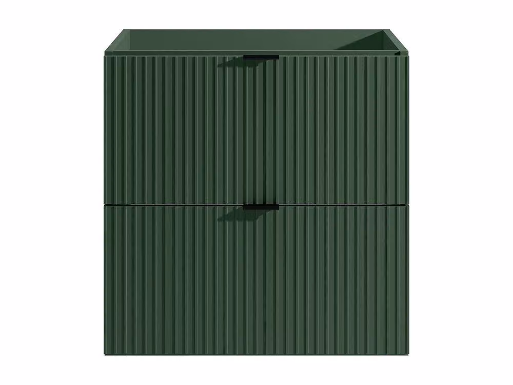 ZEVINI Striped Wall-Hung Vanity Unit in Matt Green and White, W: 60 cm, D: 47 cm, H: 60 cm – 2