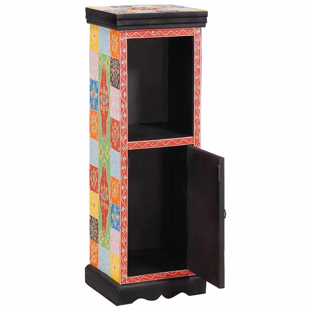 Berkfield Home Mango Wood Cabinet, Multicolour and Black, W/D/H: 30 x 30 x 90 cm – 2