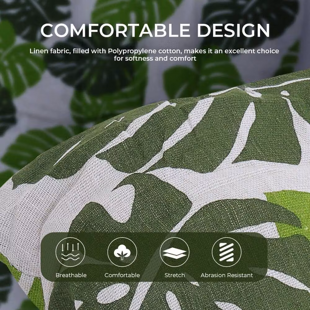 Kelvenix Tropical Banana Leaves Garden Bench Cushion in Green, W/D/H: 190 x 100 x 8 cm – 4