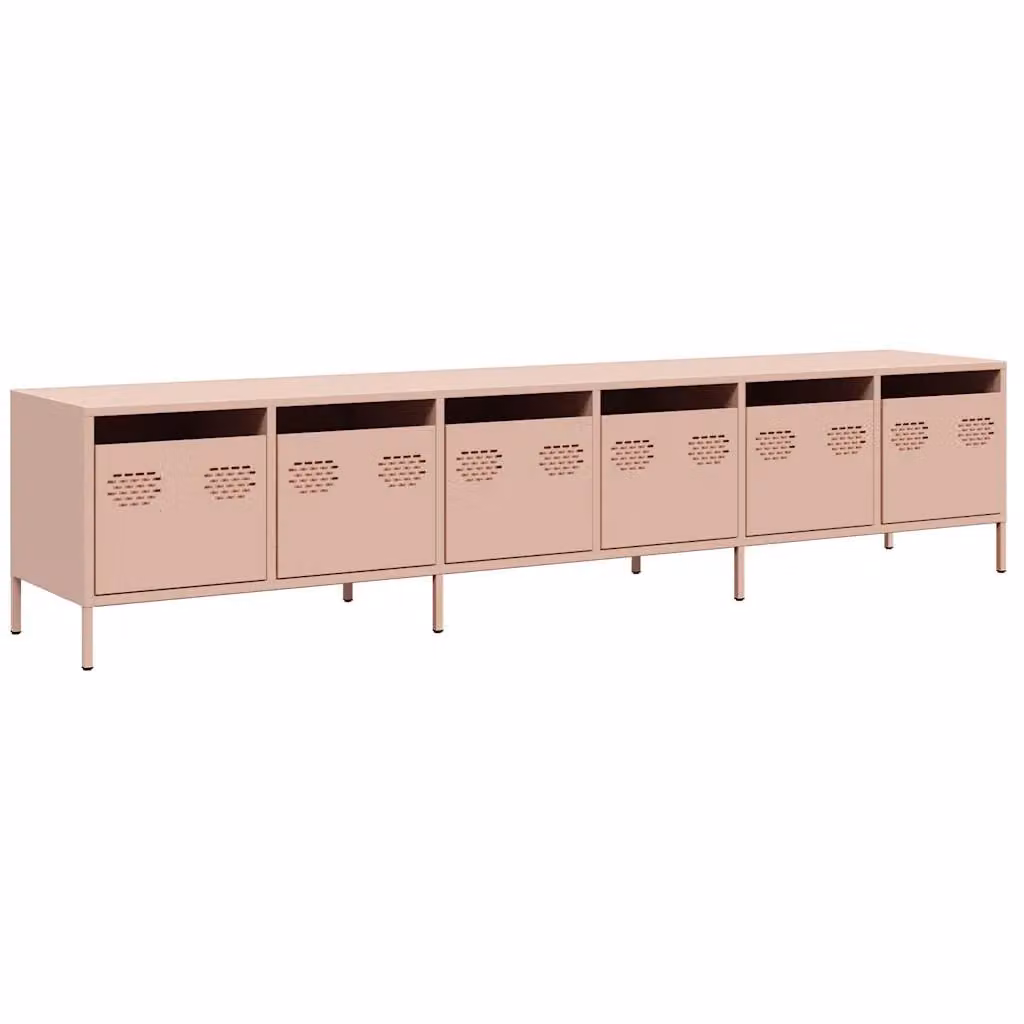 Berkfield Home Modern Pink Metal TV Cabinet W: 202 cm, D: 39 cm, H: 43.5 cm – 2