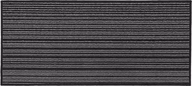 JVL Arona Black Striped Rectangular Indoor Runner, Machine Washable