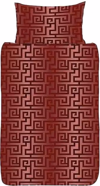 K Collection Athena Reversible Single Cotton Duvet Set and Pillowcase in Red