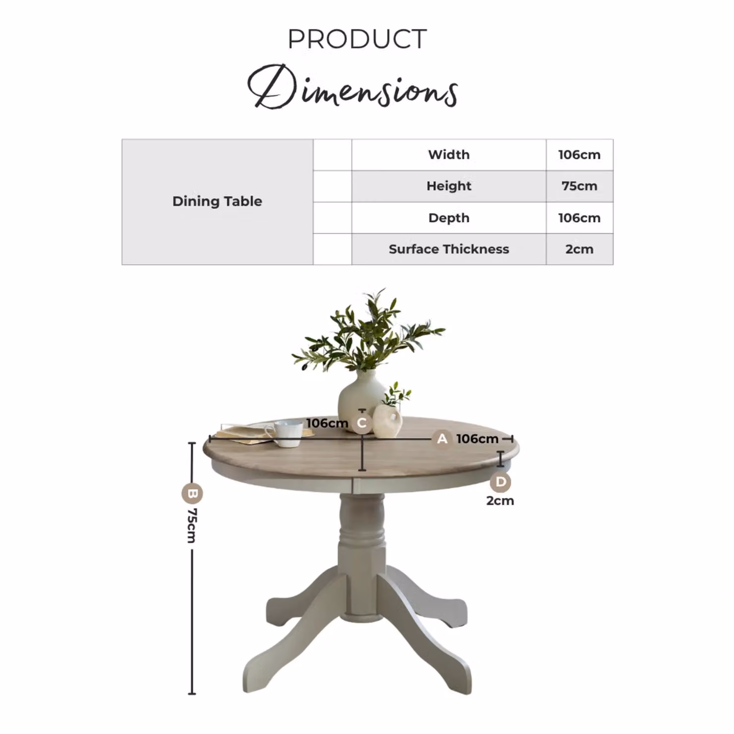 FurnitureboxUK Bude Round Rustic Rubberwood Dining Table in Brown – 2