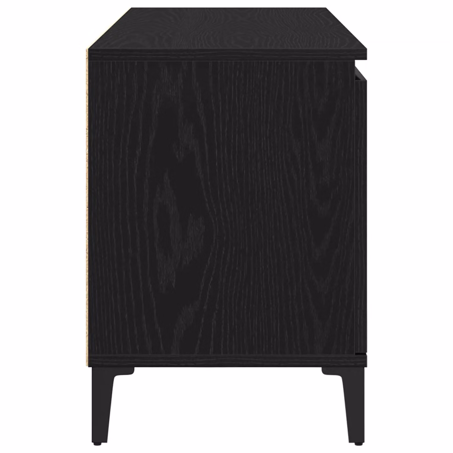 Berkfield Home Black Oak TV Stand in Matt Black MDF, W/D/H: 102 x 35 x 50 cm – 4