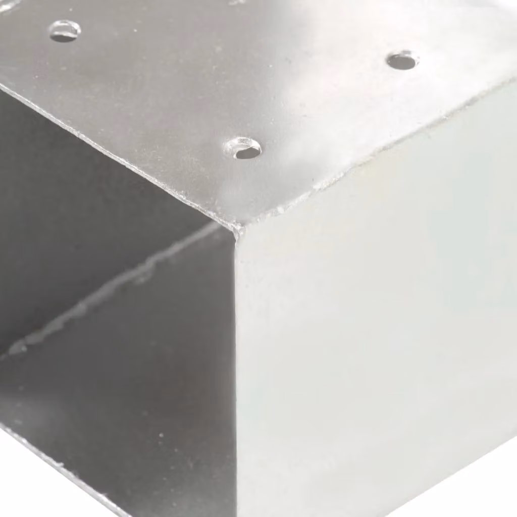 Berkfield Home T-Shape Galvanised Steel Post Connectors, Silver, 4 Pack, 101 x 101 mm – 2