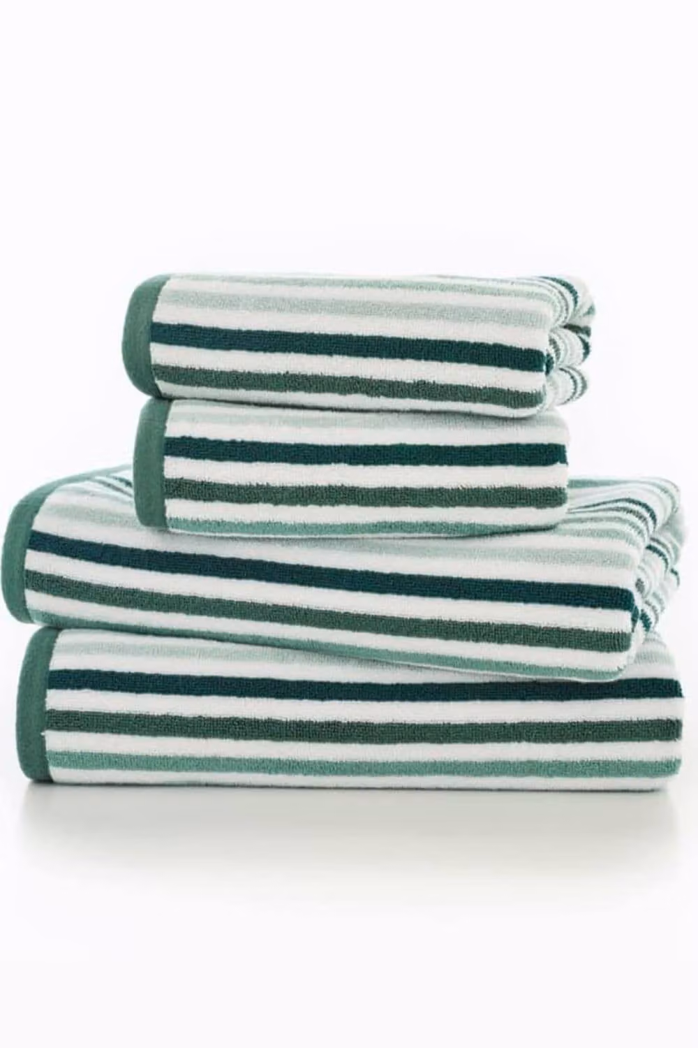 Deyongs Bliss Linear Stripe 550gsm 100% Cotton Bath Sheet in Green – 2