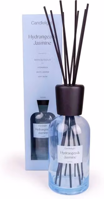 Candlelight Reed Diffuser Hydrangea & Jasmine in Blue, 1000ml – 1