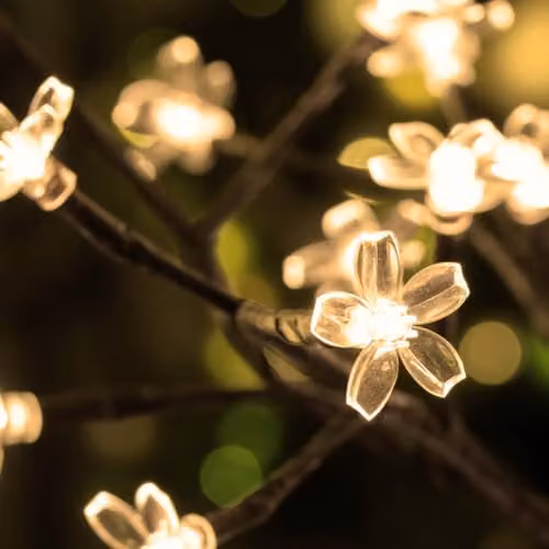 The Christmas Workshop 76460 Blossom Tree with 48 Warm White LEDs, White, H 45 cm, W 14.5 cm, D 14.5 cm – 5