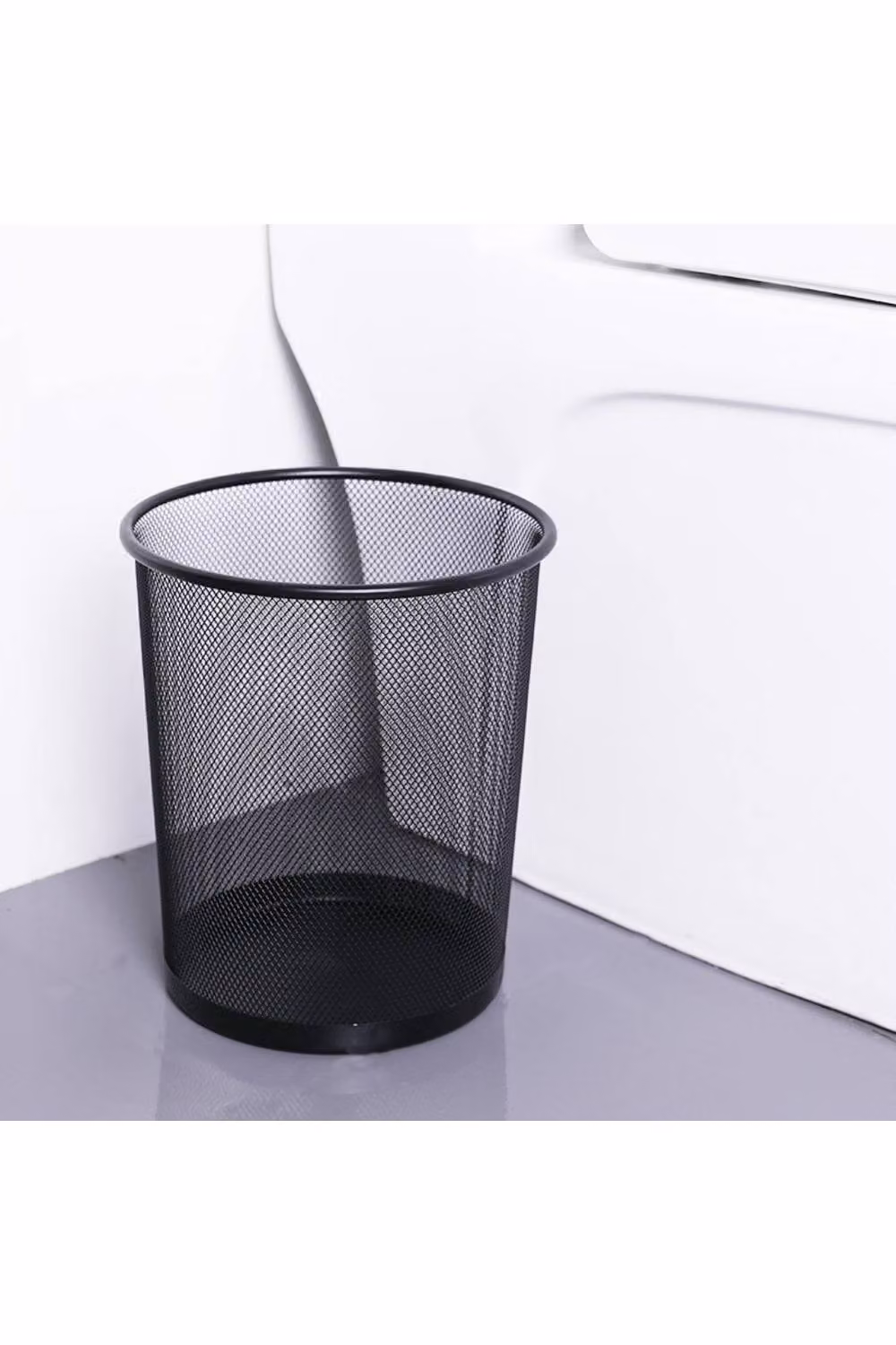 KDMD Metal Mesh Waste Paper Bin, Black, W: 20 cm, D: 20 cm, H: 26 cm – 2