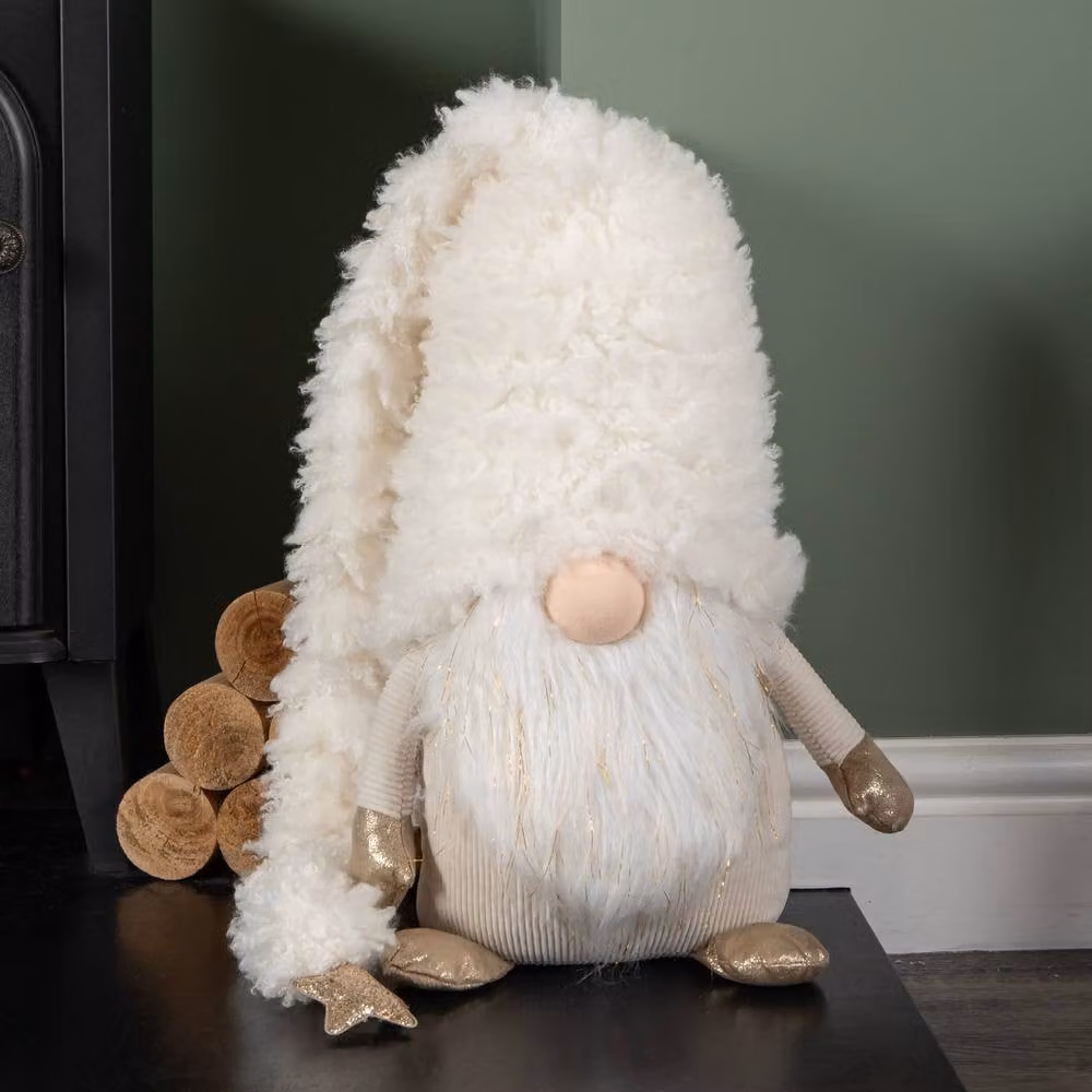 Samuel Alexander White Super Soft Scandinavian Christmas Snow Gonk Tabletop Decoration, Height: 40 cm – 2