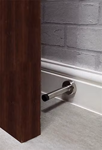 Electrovision Ltd Pair of Stainless Steel Wall Mounted Door Stops with Rubber Buffers in Silver, Length: 8.5 cm – 2