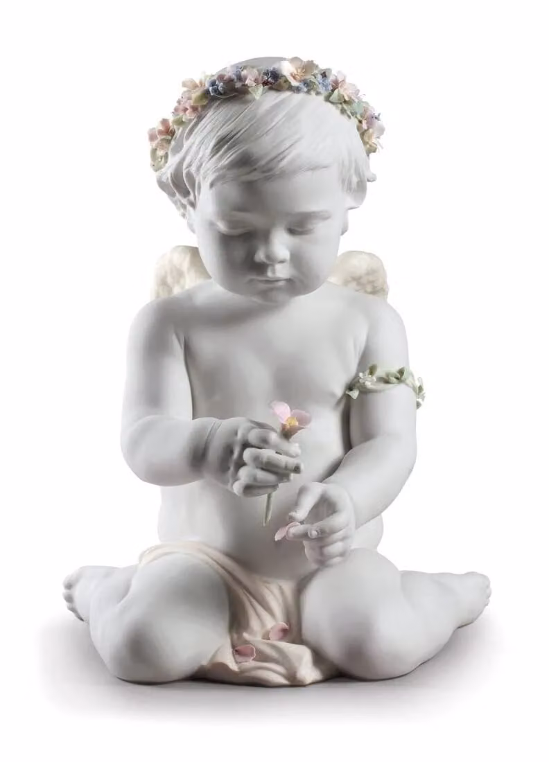 Lladró Cherub of Our Love Limited Edition White Porcelain Angel Figurine