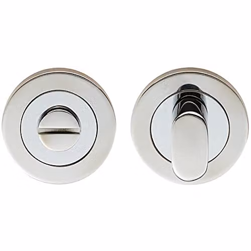 Loops Round Thumbturn Lock and Release with Indicator in Bright Stainless Steel Silver