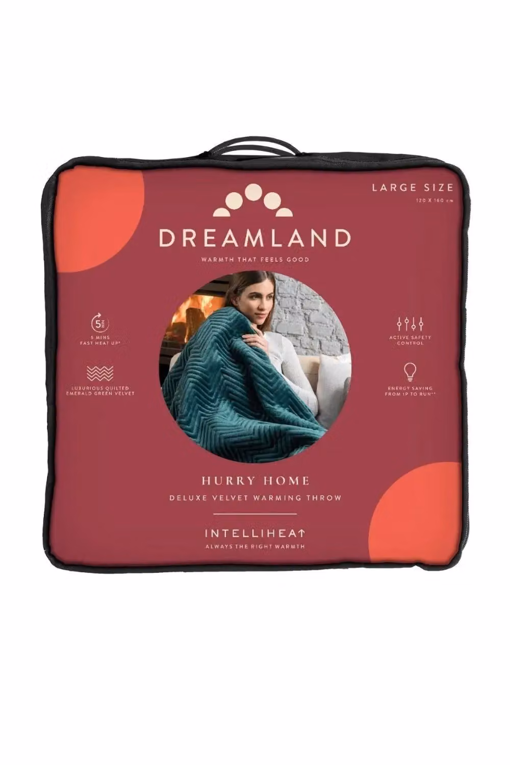 Dreamland Hurry Home Deluxe Velvet Warming Throw in Emerald Green – 2