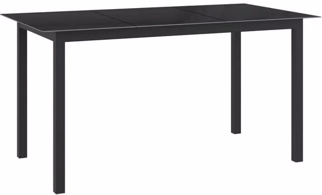 Berkfield Home Modern Black Aluminium and Glass Garden Table W/D/H: 150 x 90 x 74 cm – 1