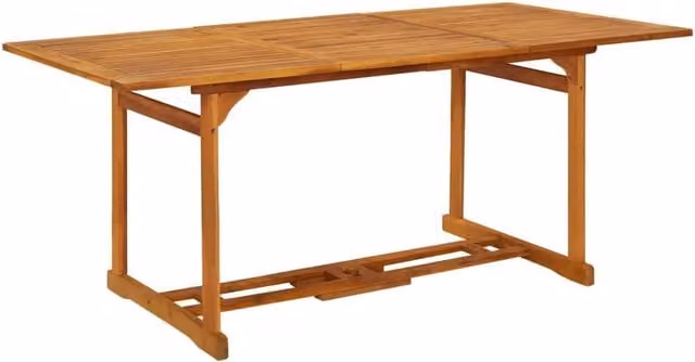 Berkfield Home Garden Rectangular Extendable Dining Table in Brown Solid Acacia Wood W/D/H: 180 x 90 x 75 cm – 1