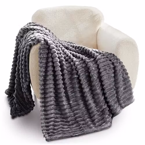 Gaveno Cavailia Fluffy Fleece Throw Blanket, Charcoal Grey, W/D/H: 150 x 200 cm – 1