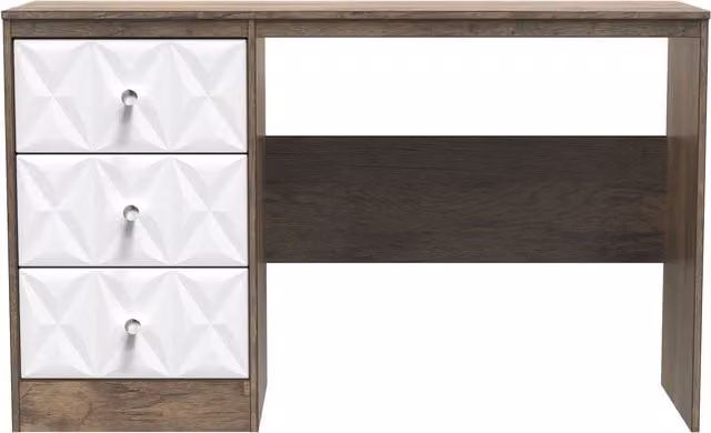 Ready Assembled 2 U Memphis 3 Drawer Desk in Dark Brown – 1